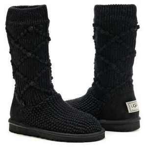 Black argyle ugg boots
